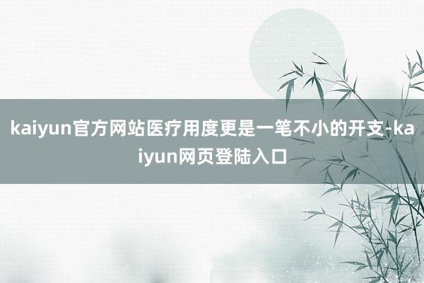 kaiyun官方网站医疗用度更是一笔不小的开支-kaiyun网页登陆入口